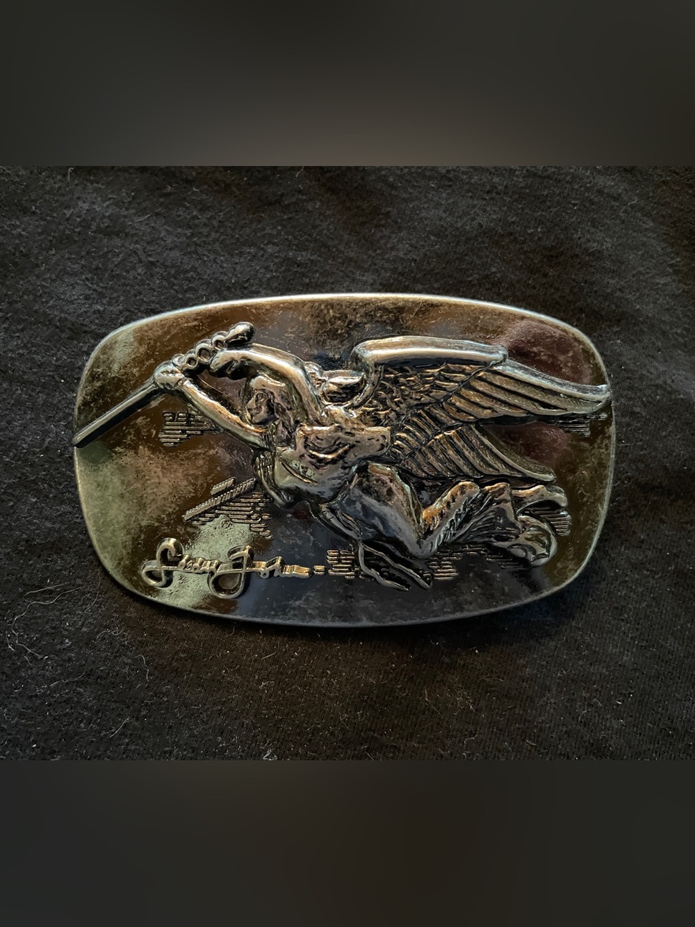 Vintage Sean John Silver Winged Angel Metal Belt Buckle